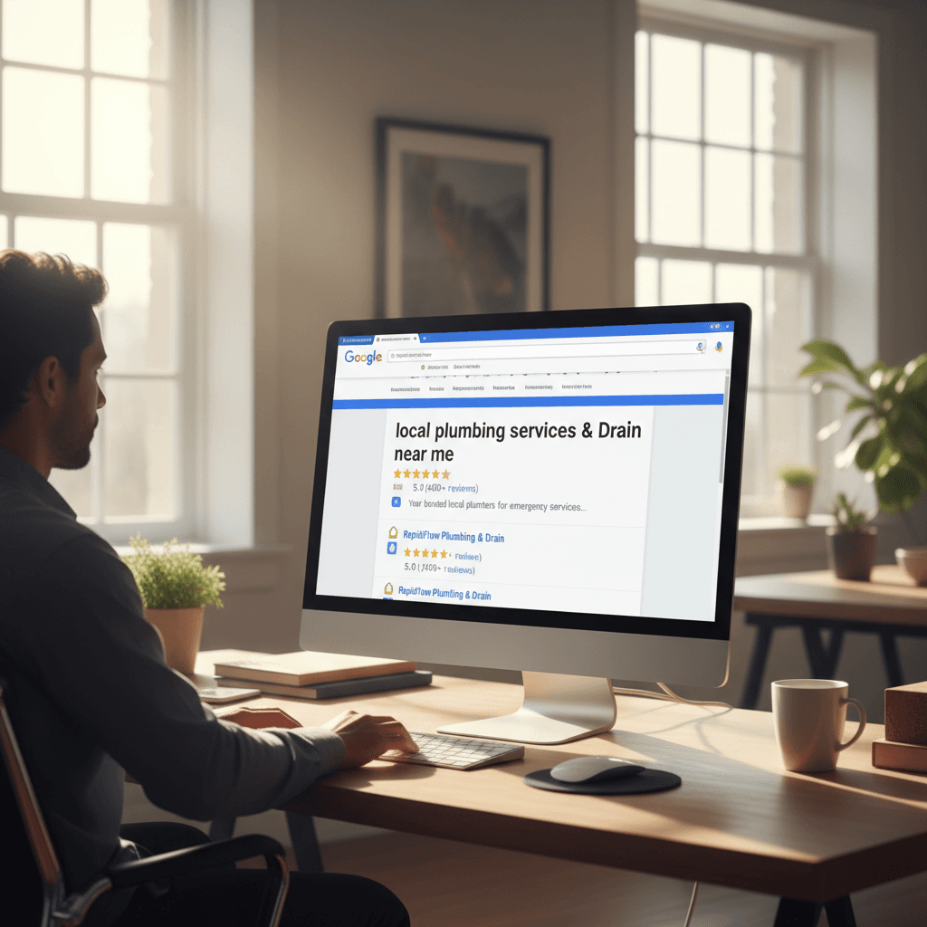 Website ranking in Google search results for local services