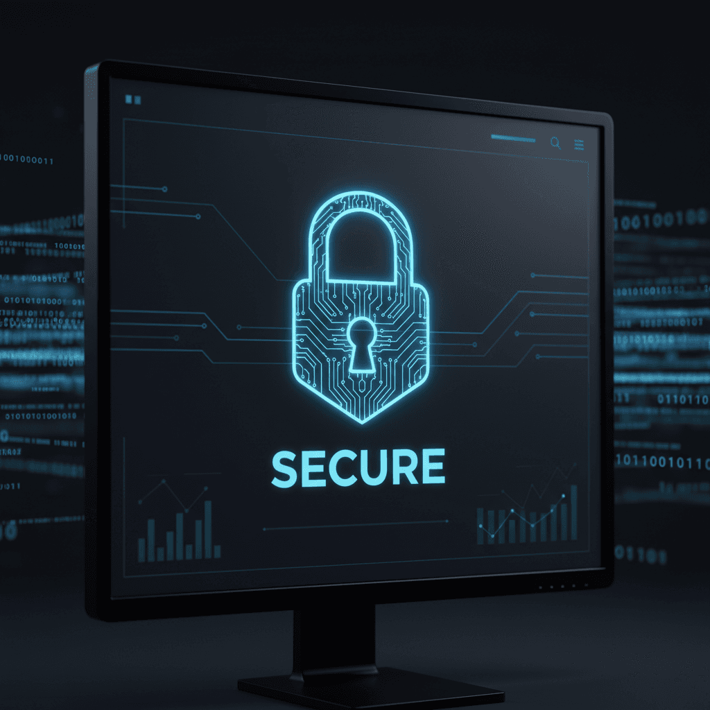 SSL encryption protection on computer screen